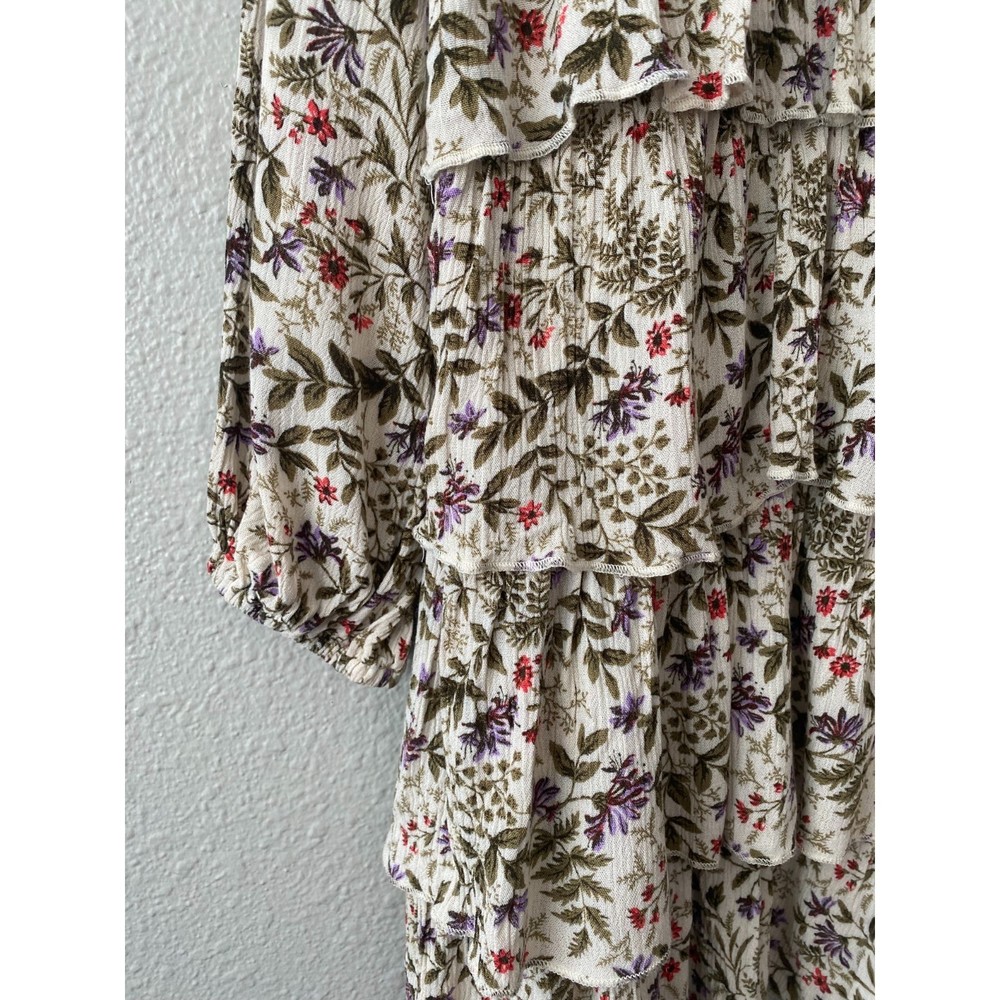Urban Outfitters Rachele Tiered Floral Babydoll Long Sleeve Dress - Picture 7 of 12
